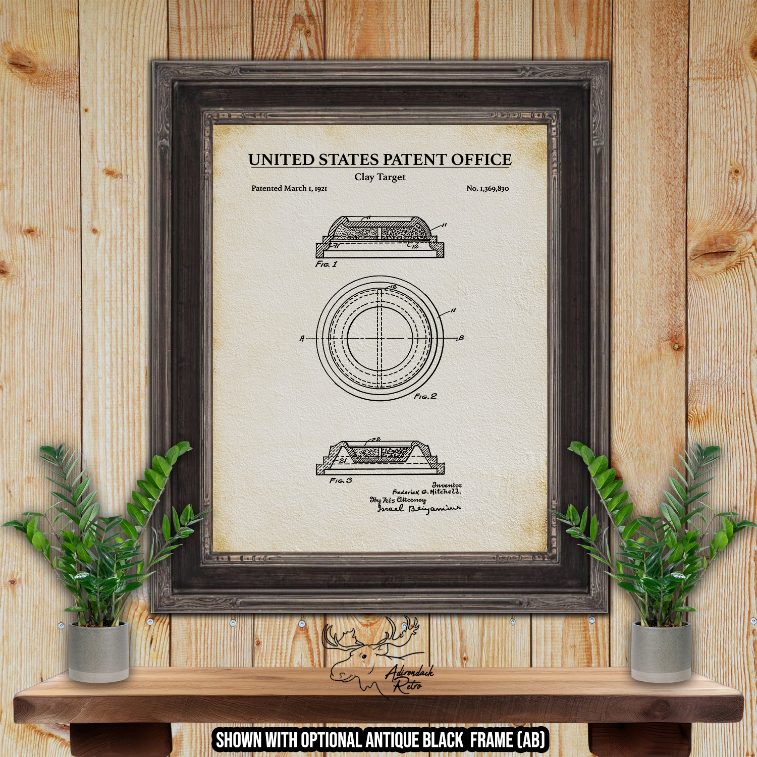 Clay Target 1921 Patent Print at Adirondack Retro