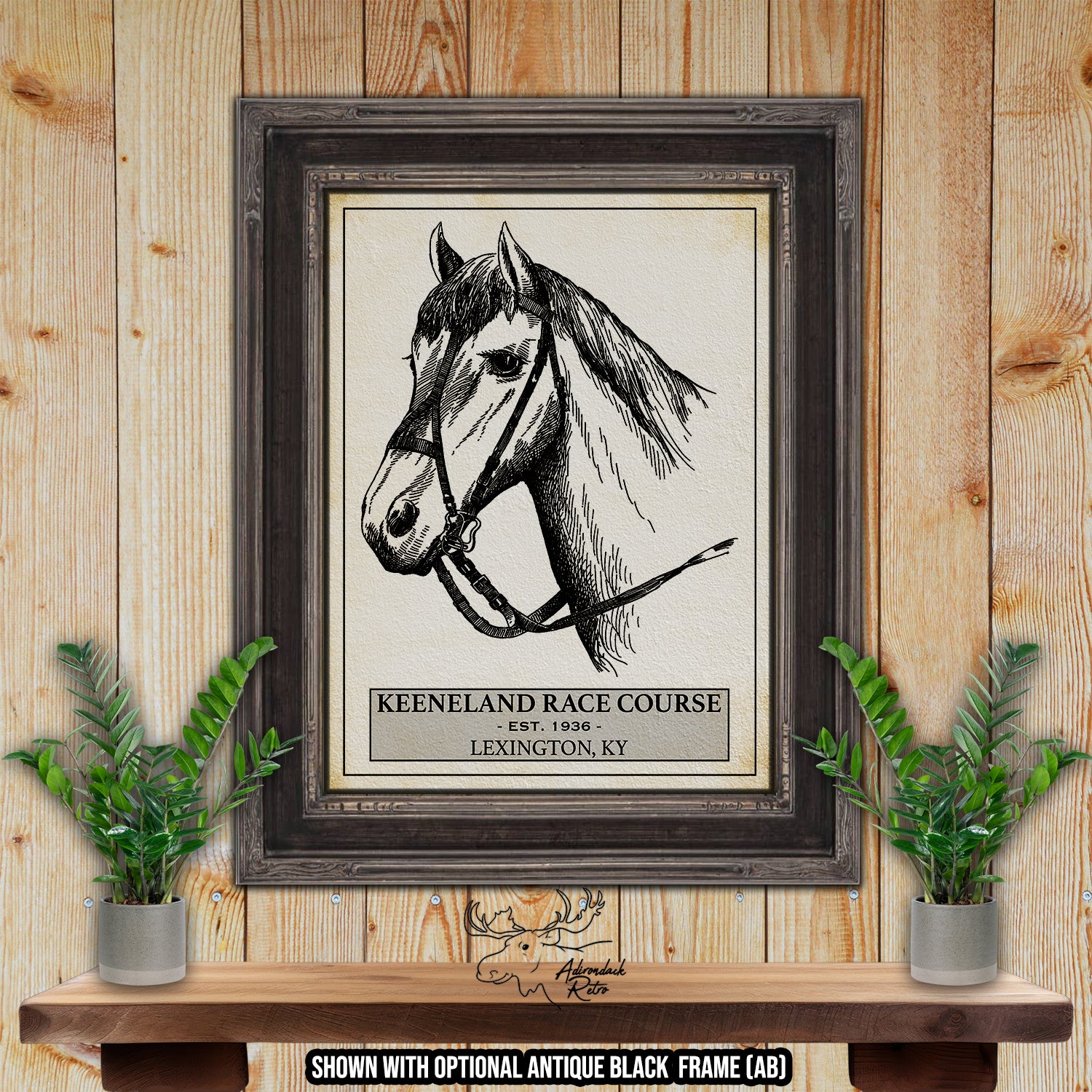 Keeneland Race Course Print - Vintage Horse Racing Art at Adirondack Retro