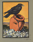 The Crow and The Water Jar Limited Edition Tipped-In Color Book Plate - Paul Bransom Antique Print at Adirondack Retro