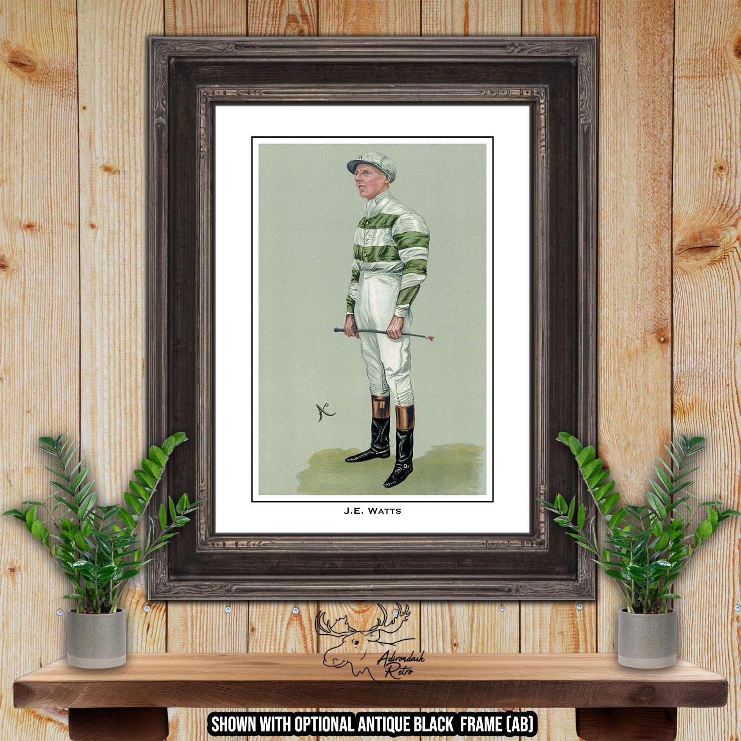 Jockey Print - J E Watts - Horse Racing Giclee Print at Adirondack Retro