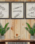 Water Sports Patent Print Set of 3 at Adirondack Retro