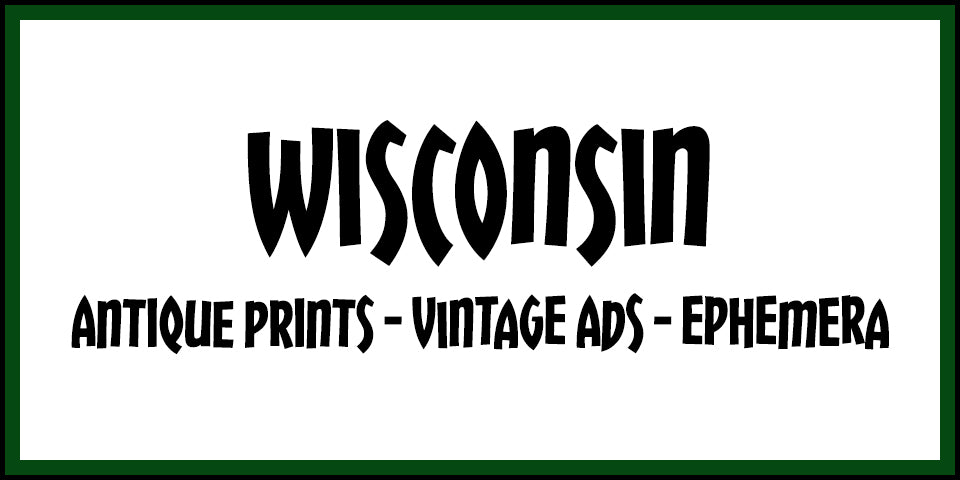 Vintage Wisconsin Advertisements, Antique Prints and Ephemera at Adirondack Retro