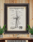 Wind Turbine Patent Print - 1944 Clean Energy Invention at Adirondack Retro