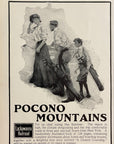 1904 Lackawanna Railroad Print Ad Pocono Mountains Golfing Golf Illustration
