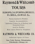 1906 Raymond & Whitcomb Tours Railway & Steamship Lines Print Ad Train Travel