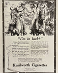 1919 Kenilworth Cigarettes Original Print Ad - Fred Pegram Horse Art Cope Bros