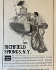 1904 Lackawanna Railroad Print Ad Richfield Springs NY Carriage Tennis Dog