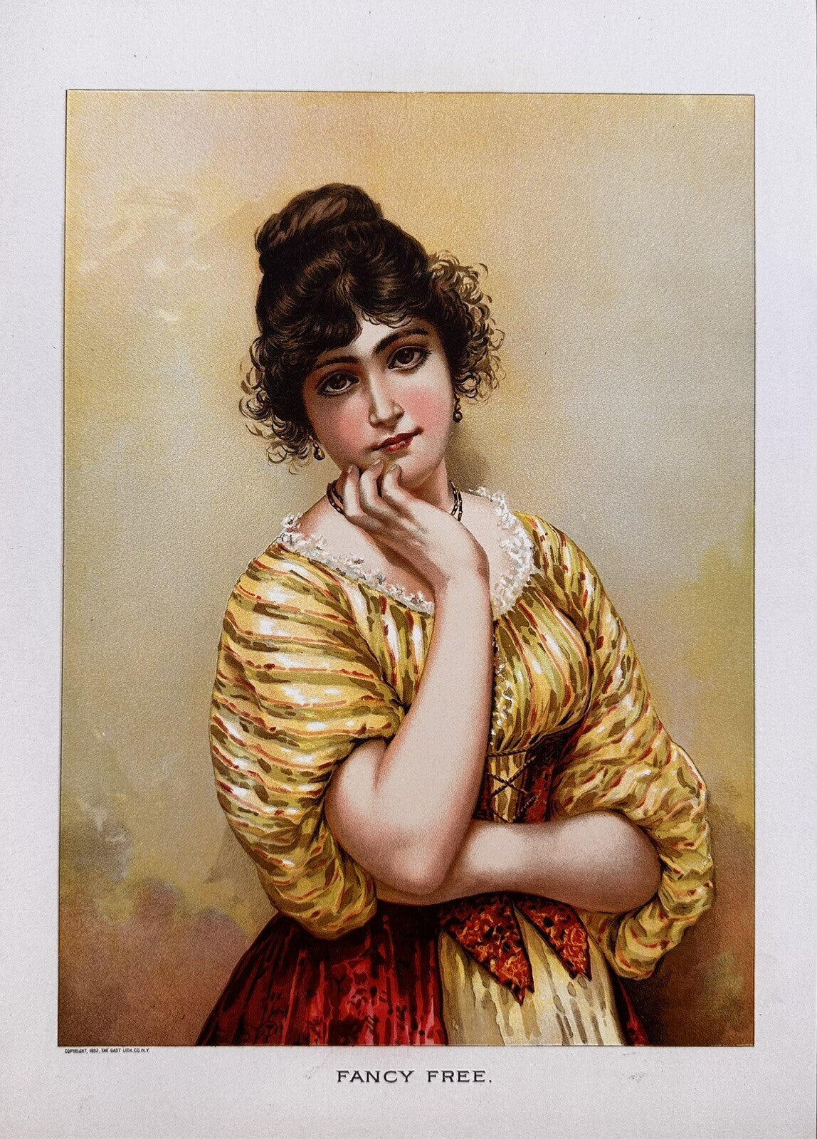1892 "Fancy Free" Chromolithograph Print | Magazine Illustration