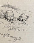 1893 One Is The Boy & The Other Is A Girl Antique Magazine Wood Engraving