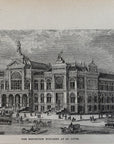1892 The Exposition Building At St. Louis Antique Wood Engraving