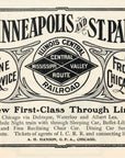 1903 Illinois Central Railroad Print Ad Central Mississippi Valley Route St Paul