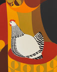 Mary Maki Rae CHECKERBOARD CHICKEN Original Numbered Serigraph 1980 Signed 8/150