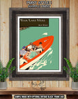 Custom Retro Lake Print - Choose Any Lake - Style 2