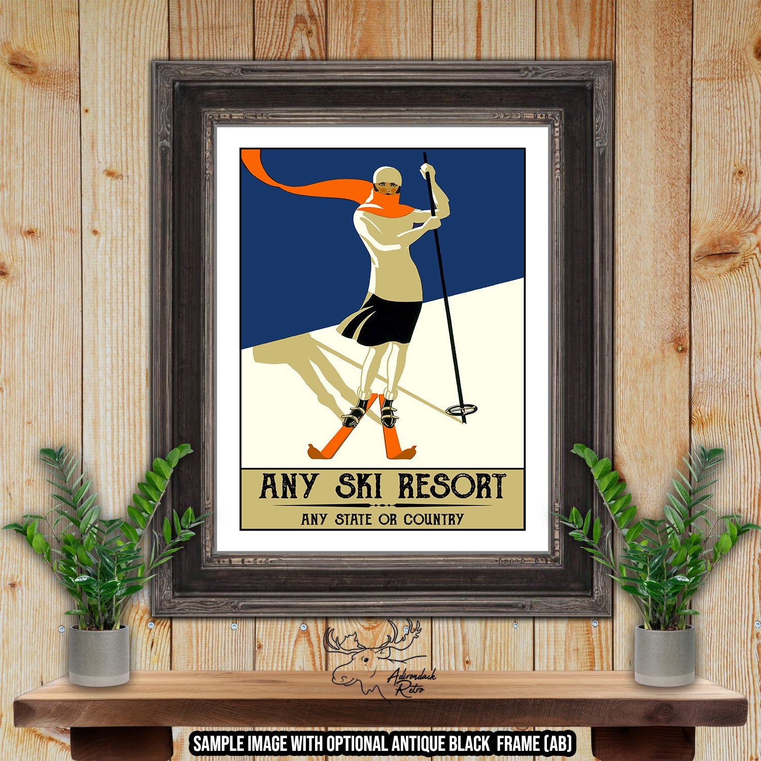 a picture of a woman skiing on a ski resort