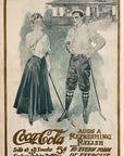 1906 Coca Cola Print Ad - Henry Hutt Golf Art - Rare Gold Border and Lettering