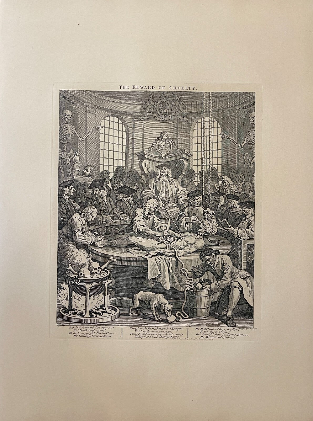 1822 THE STAGES OF CRUELTY (Set of 4) Authentic Hogarth Heath Ed. Antique Prints