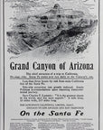 1905 Atchison, Topeka and Santa Fe Railroad Antique Print Ad Grand Canyon AZ