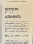 1904 New York Central Railroad Print Ad Railway September In The Adirondacks
