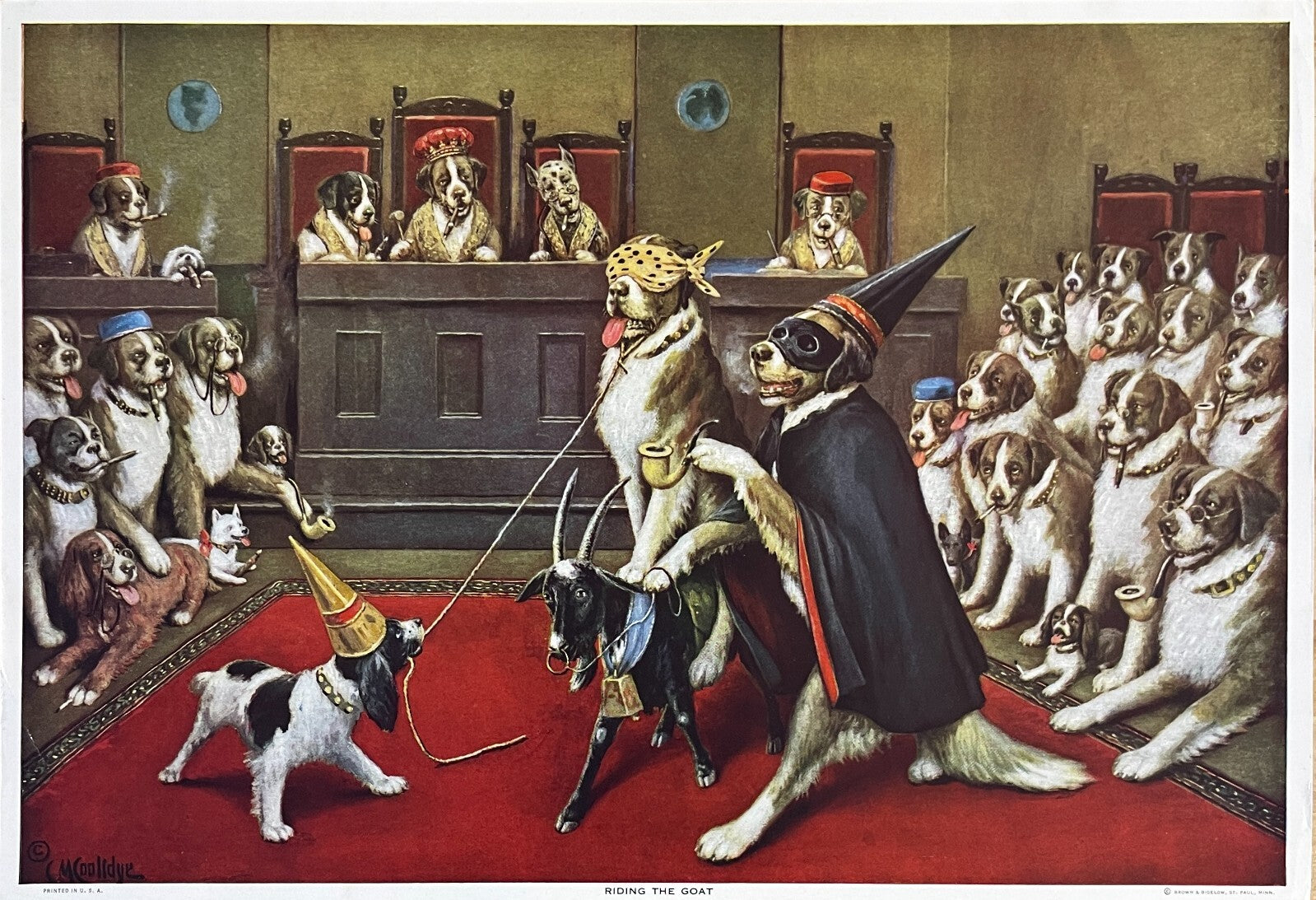 C.M. Coolidge RIDING THE GOAT Masonic Initiation Saint Bernard