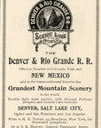 1898 Denver & Rio Grande Railroad Print Ad New Mexico Denver Salt Lake City