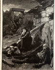 1893 The French Captain Broke Into The Courtyard Antique Magazine Wood Engraving