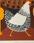 Mary Maki Rae CHECKERBOARD CHICKEN Original Numbered Serigraph 1980 Signed 8/150