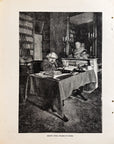 1893 Renan’s Study, College Of France Antique Antique Magazine Wood Engraving