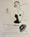 1950 Omega Watch Advertisement - Pierre Simon Art - Vintage Print Ad