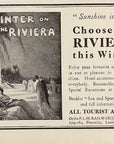 1912 P.L.M. Railway Railroad Print Ad Sunshine Is Life Winter On The Riviera
