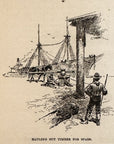 1892 Hauling Out Timber For Spars Antique Wood Engraving