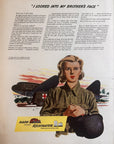 1943 Nash Automobiles & Kelvinator Print Ad, I Looked Into My Brothers Face Art