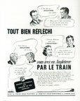 1948 SNCF Railroad France Travel Print Ad Steam Engine Train