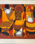 Mary Maki Rae CHECKERBOARD CHICKEN Original Numbered Serigraph 1980 Signed 8/150