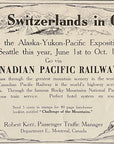 1909 Canadian Pacific Railway Railroad Print Ad Alaska Yukon Pacific Exposition