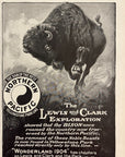 1904 Northern Pacific Railway Railroad Print Ad Lewis & Clark Bison Yellowstone