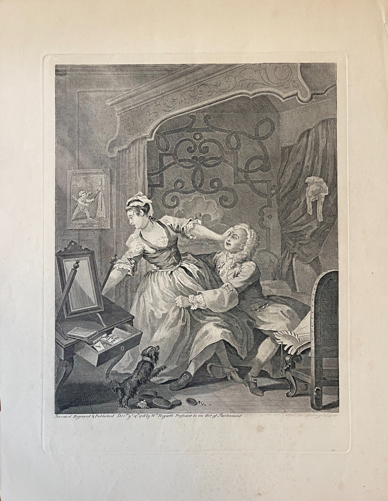 1822 BEFORE AND AFTER Authentic Hogarth Heath Edition Antique Print SET OF 2