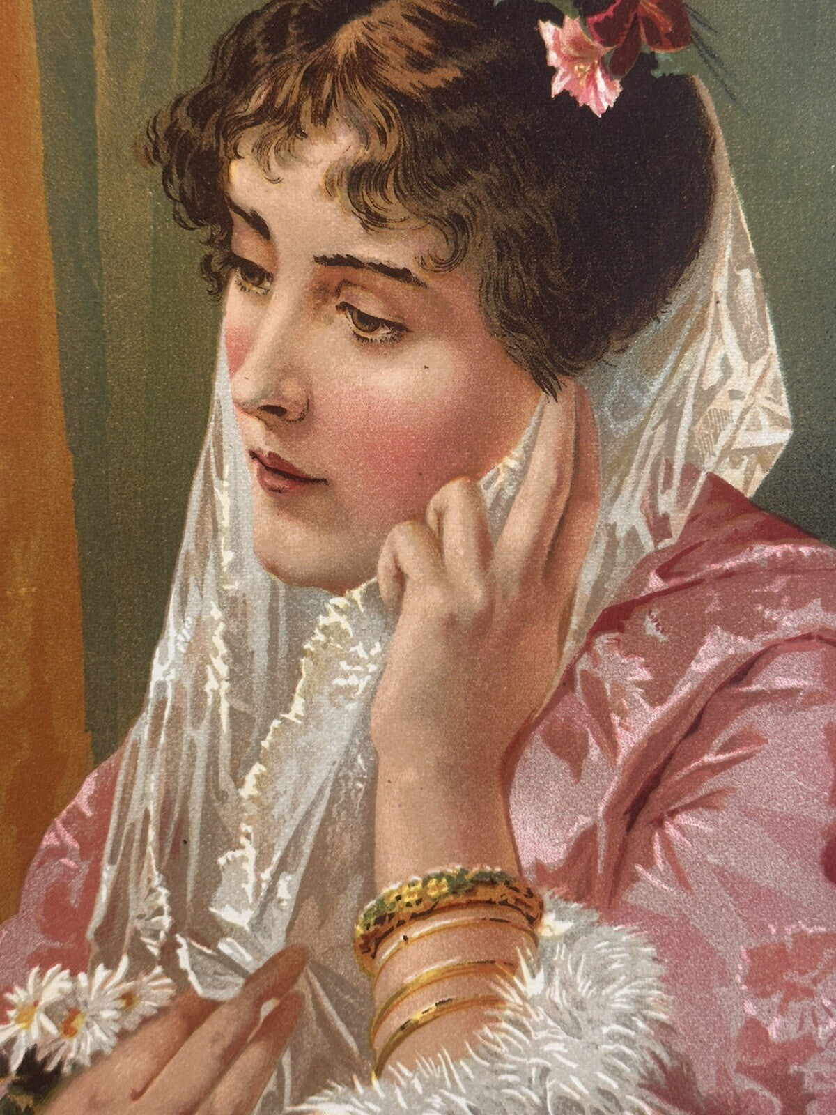 1888 "At The Opera" Chromolithograph Print | Magazine Illustration