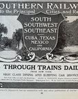 1904 Southern Railway Railroad Print Ad 4 Through Trains Daily Cuba Texas Mexico