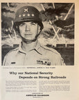 1956 American Railroads Print Ad General James A. Van Fleet Train Military