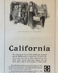 1904 Santa Fe Railroad Print Ad Railway Travel Ad California Compartment Car