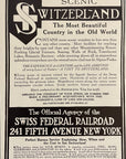 1908 Swiss Federal Railroad Print Ad Scenic Switzerland Train Travel Ad
