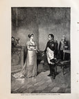 1893 Queen Louisa Of Prussia Meeting Napoleon Antique Magazine Wood Engraving