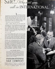 1935 International Salt Company Pullman Club Car Railroad Train Vintage Print Ad