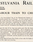 1908 Pennsylvania Railroad Print Ad Bulletin Train Travel Ad 18 Hr Train Chicago