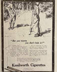 1919 Kenilworth Cigarettes Original Print Ad - Fred Pegram Golf Art Cope Bros