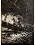 1893 I Succeeded In Keeping The Bear Out The Canoe… Antique Wood Engraving