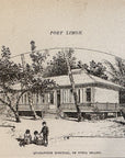 1892 Quarantine Hospital, On Invita Island Antique Wood Engraving