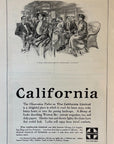 1904 Santa Fe Railroad Print Ad Railway Travel Ad California Observation Parlor
