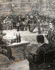 1892 A Night Off Antique Magazine Wood Engraving