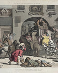 1816 Rowlandson THE LAST STAGE English Dance Of Death HC Aquatint Etching